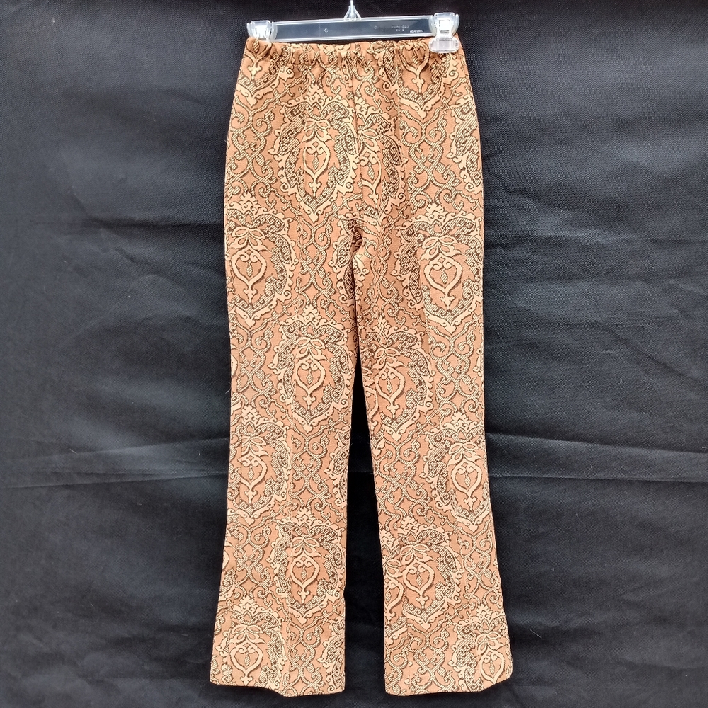 Vintage Groovy Damask Mod Boho Bell Bottom Pants